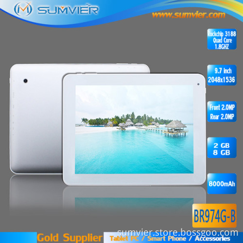 Rockchip 3188 Quad Core 9.7inch 4: 3 Android Tablet PC (BR974G-B)